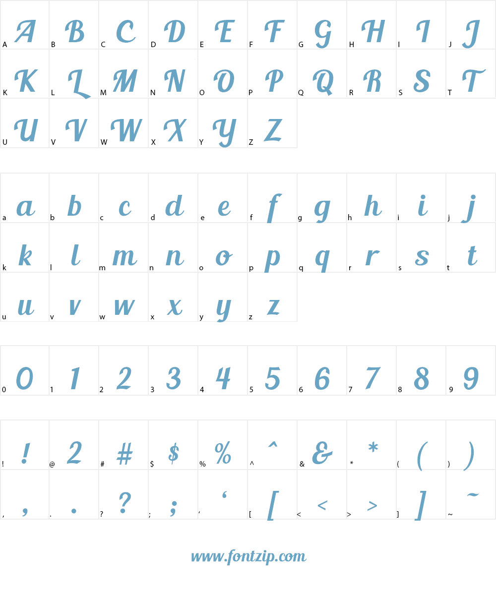 Blenda Script Font Character